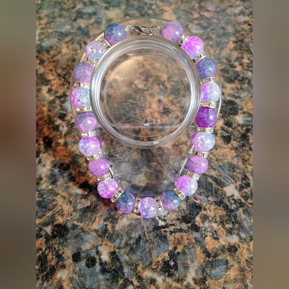 Vibrant Purple Beaded Bracelet